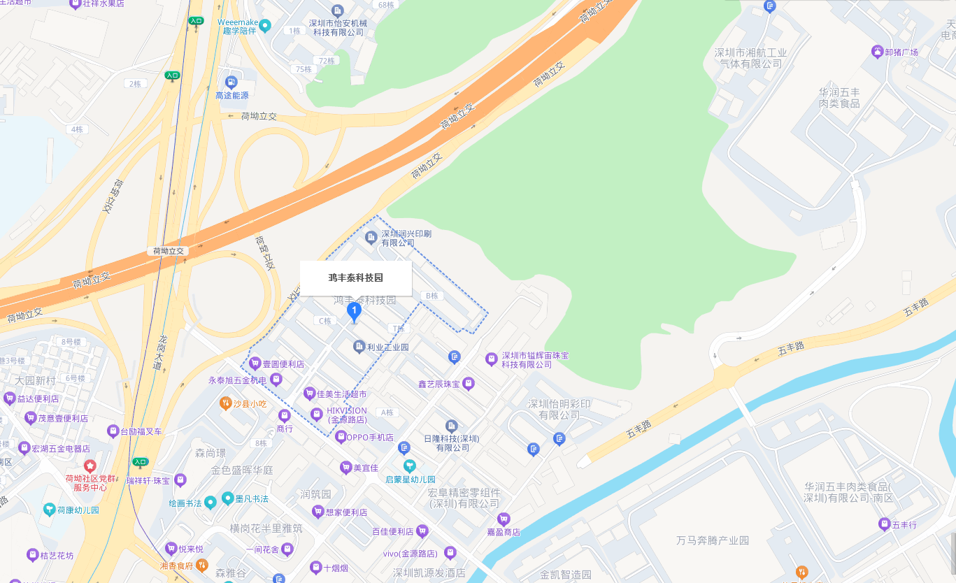 公司位置：广东省深圳市龙岗区园山街道金源一路鸿丰泰科技园